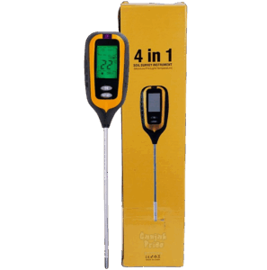 Medidor para suelo 4 en 1: Temperatura, humedad, pH, luz ambiental