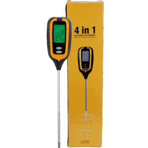 Medidor para suelo 4 en 1: Temperatura, humedad, pH, luz ambiental